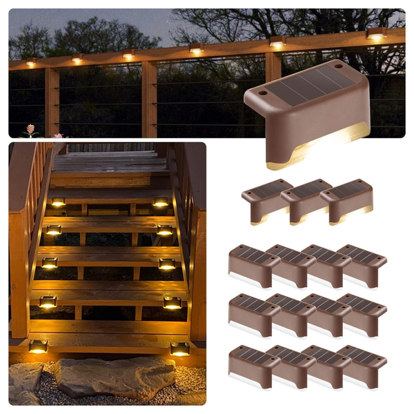 16-Pack Waterproof Solar LED Deck Lights
