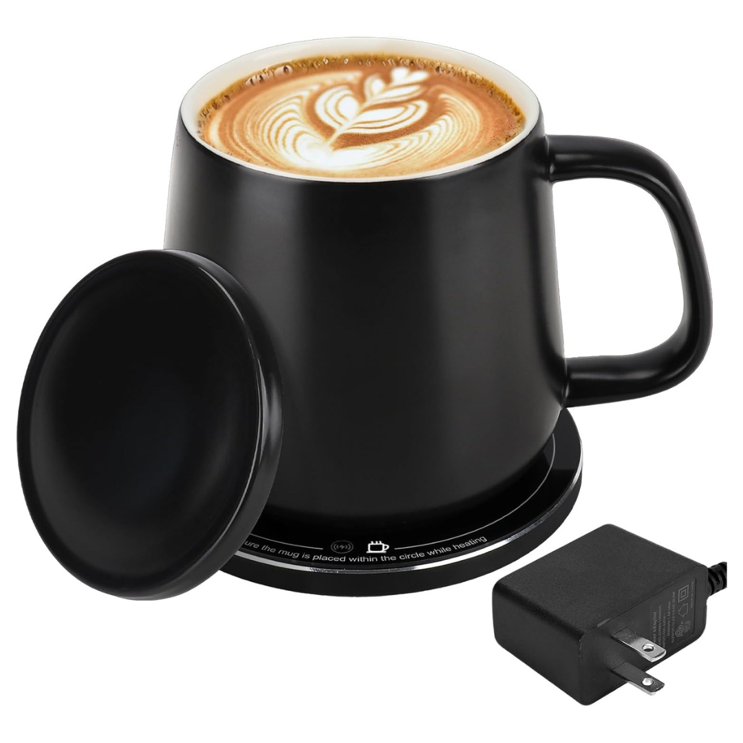 131 Deg.F Smart-Warming Ceramic Cup With Lid & 15W Charger