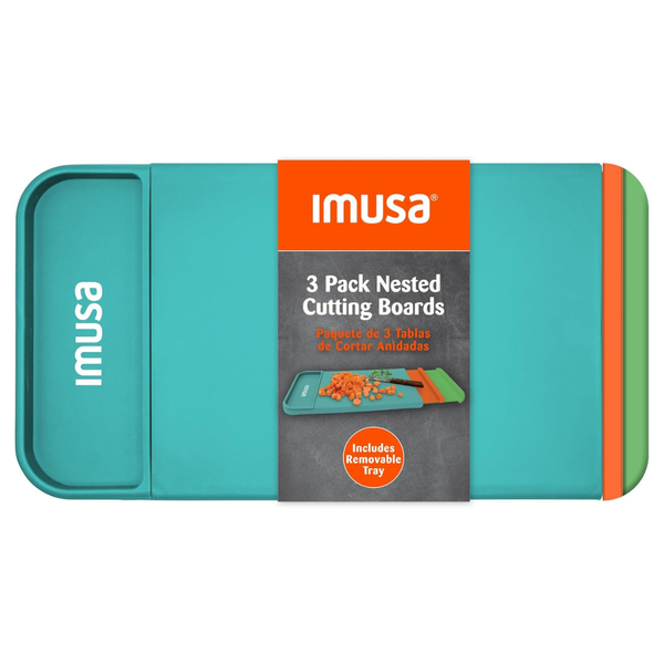 4-Piece Imusa 14" X 7.5" Plastic Cutting Board Set With Removable Tray