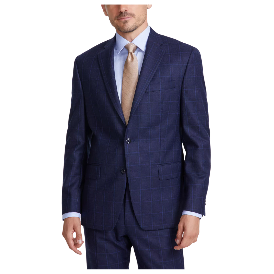 Michael Kors Men's Classic-Fit Fall Wool-Blend Stretch Plaid Suit Separate Jacket