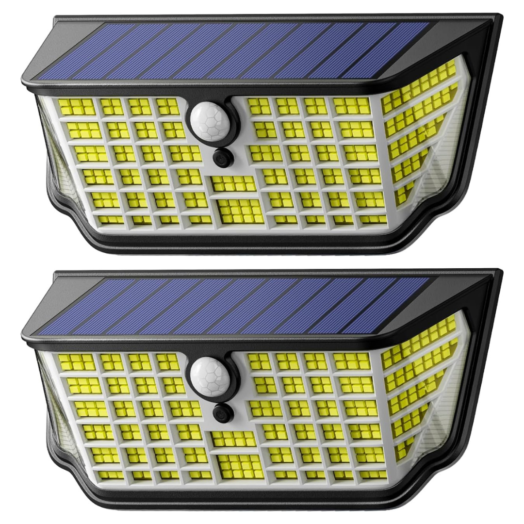 2-Pack Waterproof Motion Sensor 300 Deg. Solar Outdoor Waterproof Lights