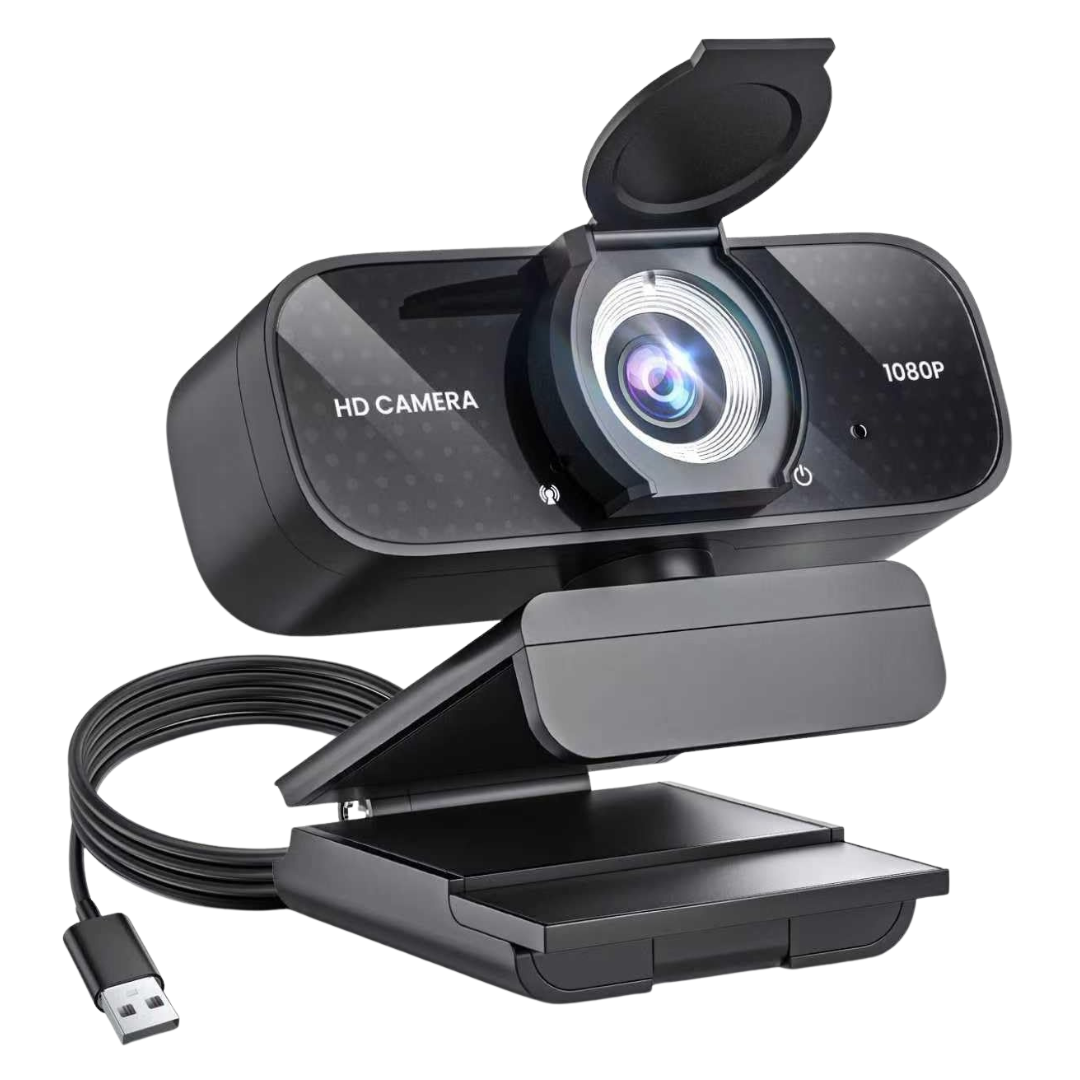 Auto Light Correction 1080P Full HD Webcam With Noise-Canceling Mic