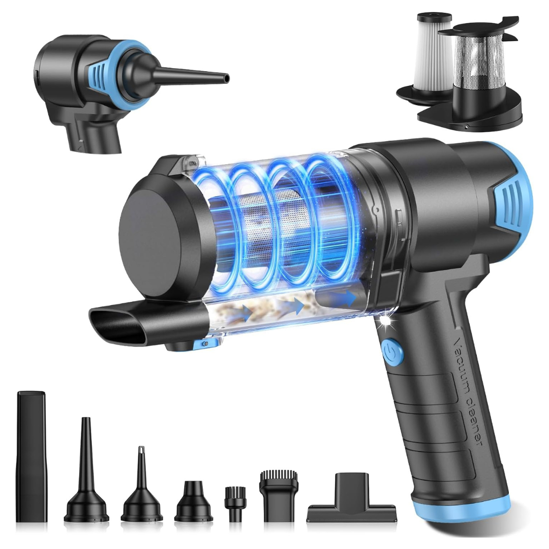 KMM 16000PA Cordless Rechargeable Handheld Air Duster & Car Vacuum Cleaner