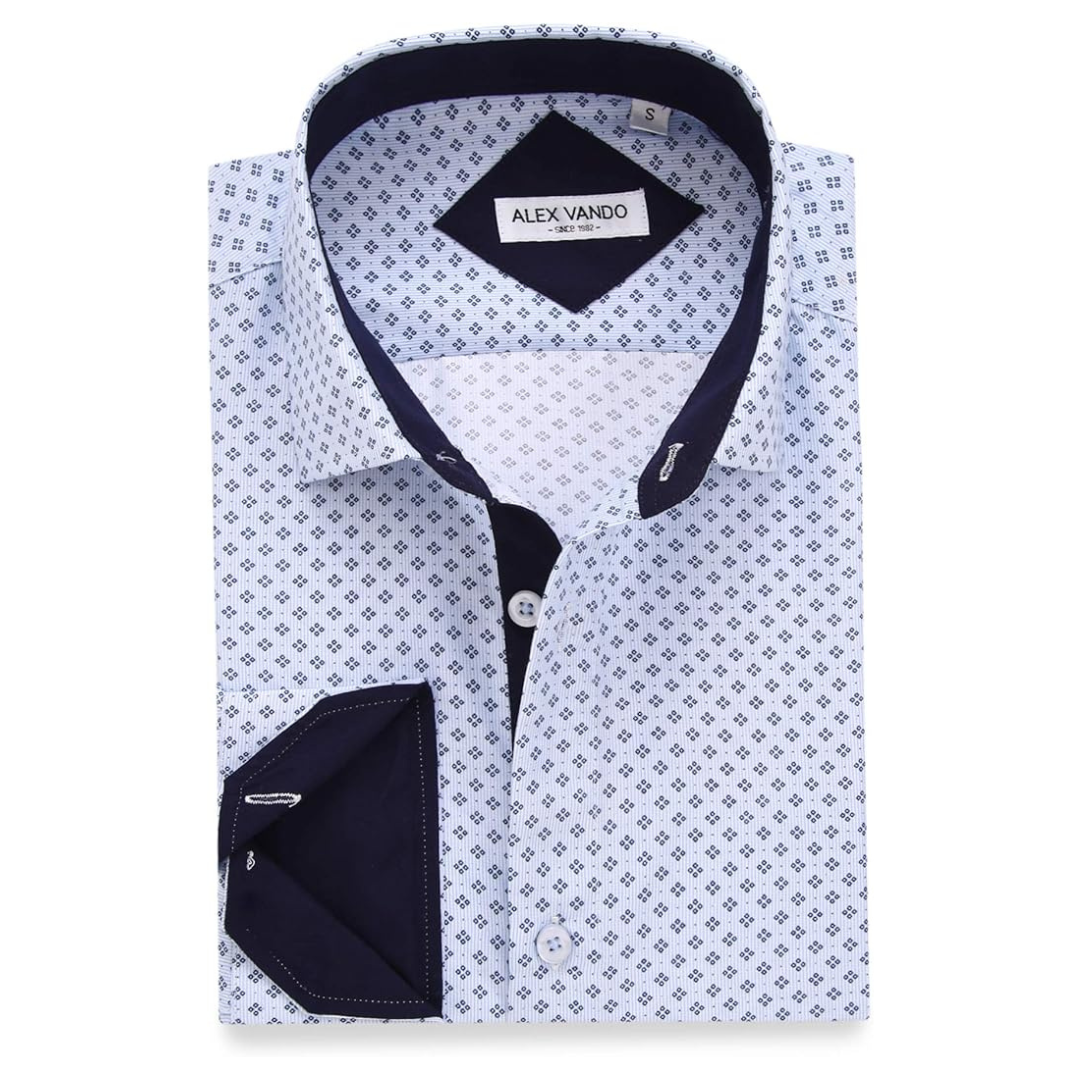 Alex Vando Men's Printed Long Sleeve Regular Fit Shirt
