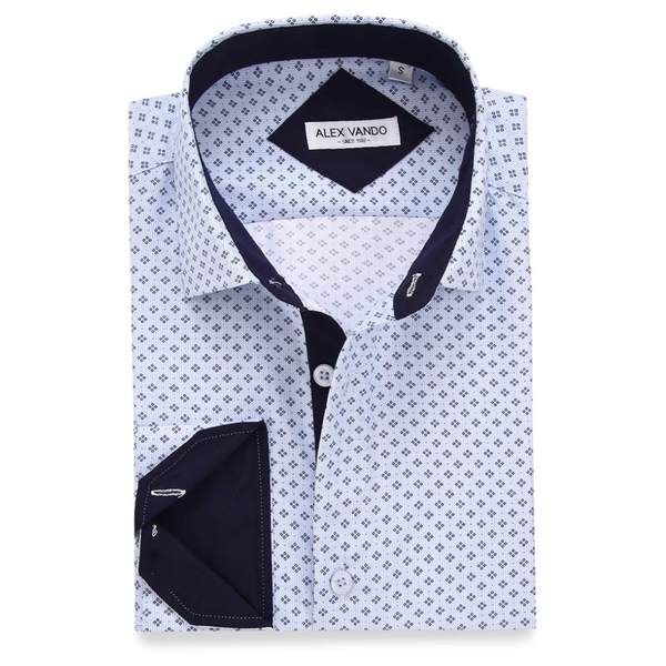 Alex Vando Men's Printed Long Sleeve Regular Fit Shirt