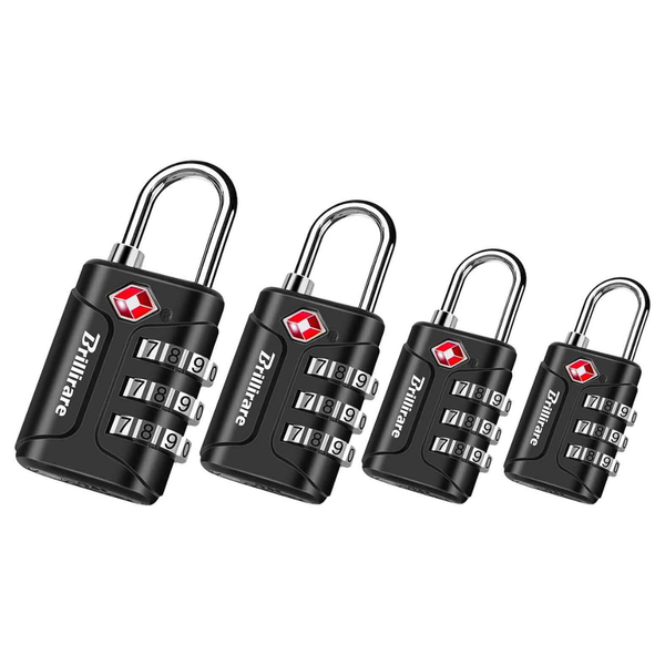 4-Pack TSA Approved 3-Digit Combination Luggage Locks