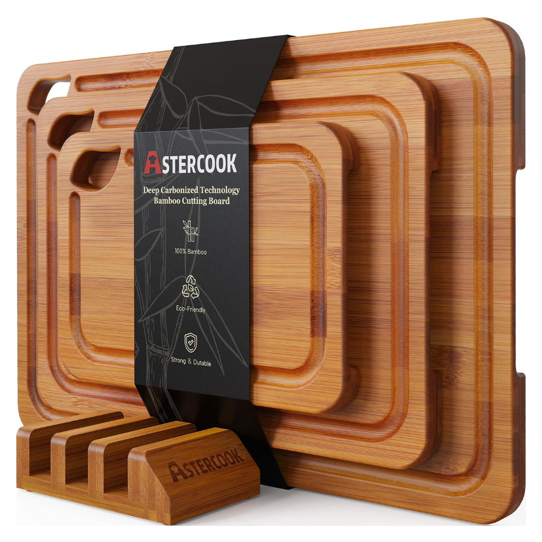 4-Piece Astercook Bamboo Cutting/Charcuterie Board Set