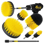 6-Pack Power Scrubber Cleaning Brush Extended Set Yellow