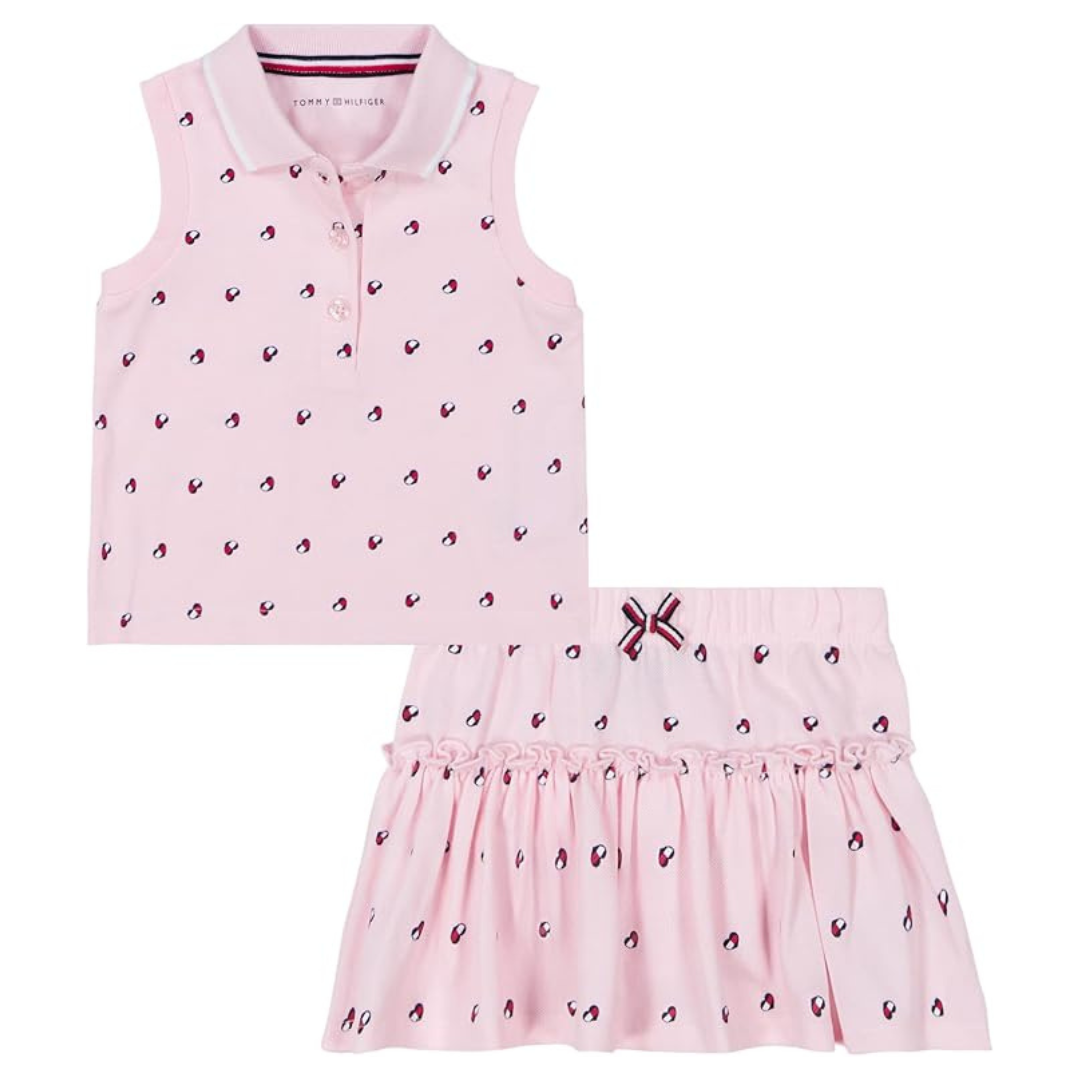 2-Piece Tommy Hilfiger Girls Sleeveless Top And Skort Set