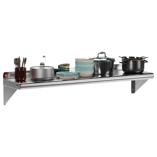 12" X 48" Commercial Stainless Steel Wall Mounted Shelf