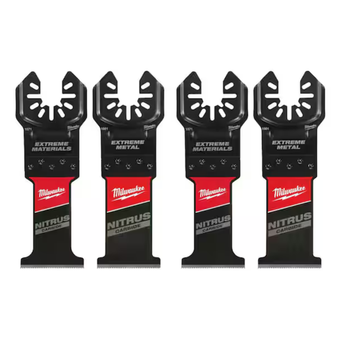 4-Pack Milwaukee Nitrus Carbide Multi-Tool Blades (Extreme Materials & Extreme Metal)