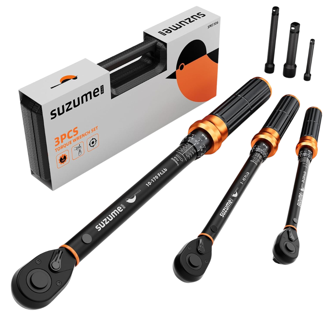 3-Piece 72 Teeth Dual-Direction Torque Wrench Set (1/4" & 3/8" & 1/2")