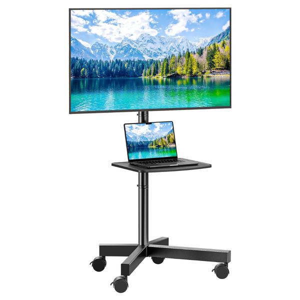 Perlesmith PSTVMC10 Mobile Rolling TV Stand Cart For 26-60" Flat Panel TVs