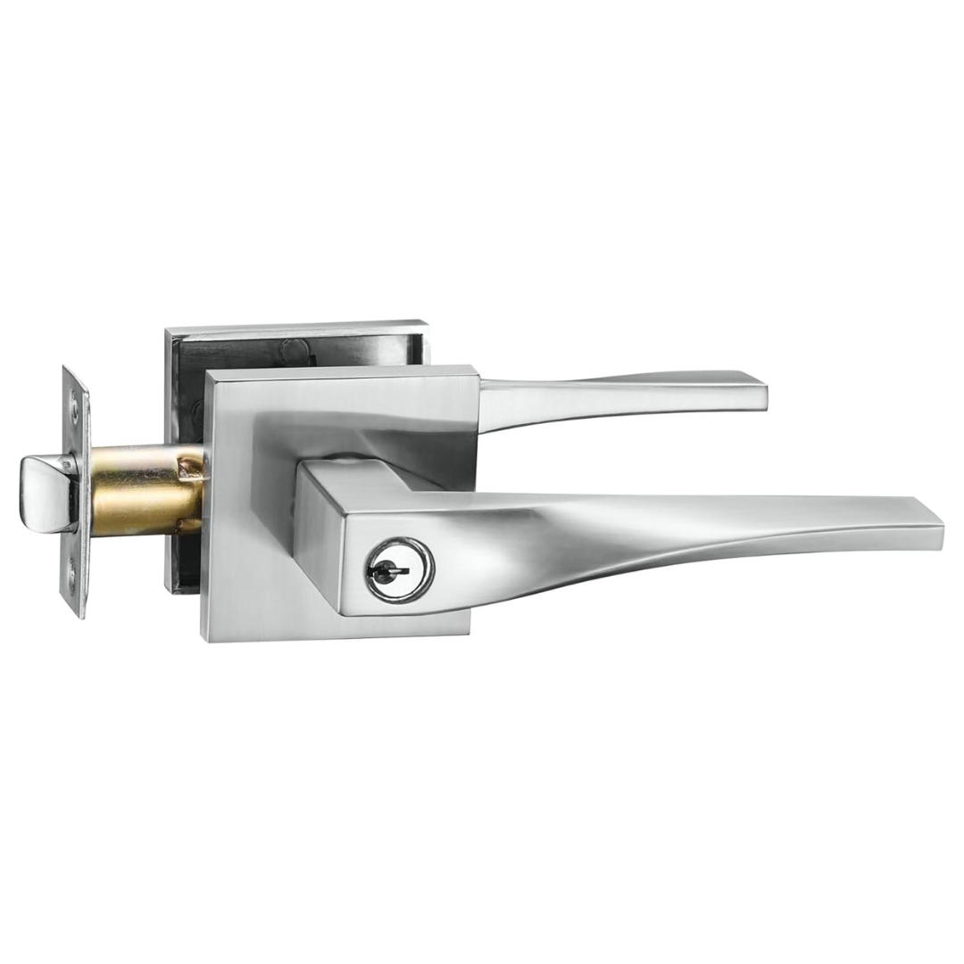 Sleek Entry Lever Door Handle Lock & Key Locking Lever Set (2 Colors)