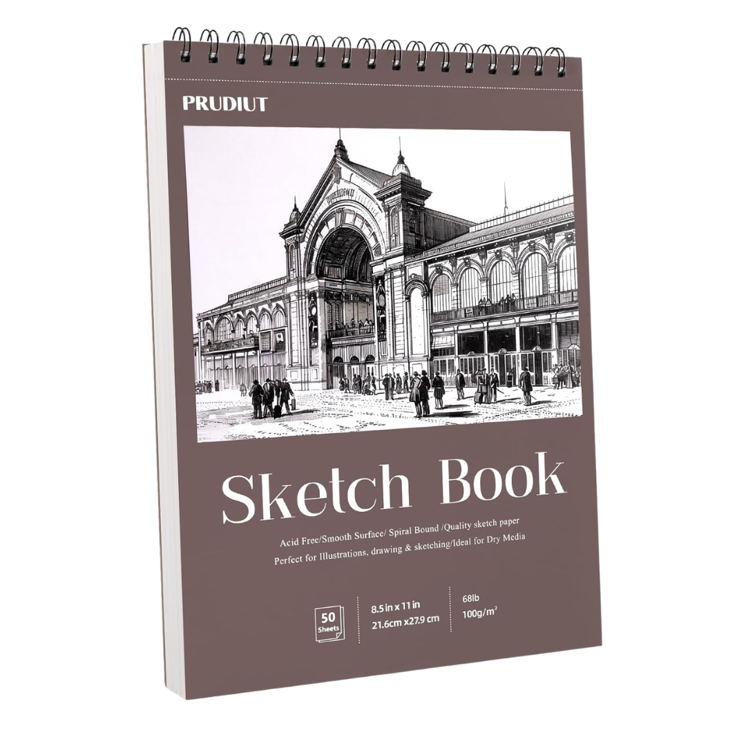 50-Sheet Prudiut Sketch Pad (68lb/100gsm, 8.5" X 11")