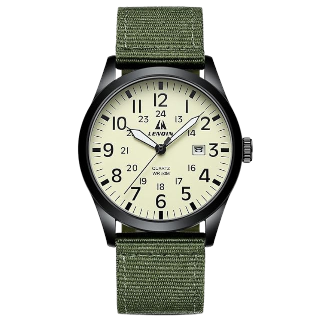 Men's Waterproof Stylish Analog Quartz Watch (Various Colors)
