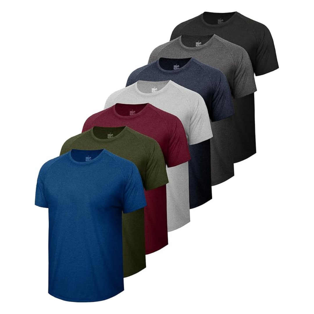 7-Pack Quick Dry Moisture Wicking Workout Shirts