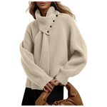 Women's V-Neck Sweater With Buttons (4 Colors)