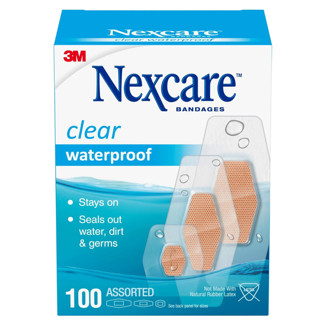 100-Count Nexcare Waterproof Clear Bandages