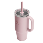 32 oz Hydro Flask Travel Tumbler With Handle, Clear Lid & Straw