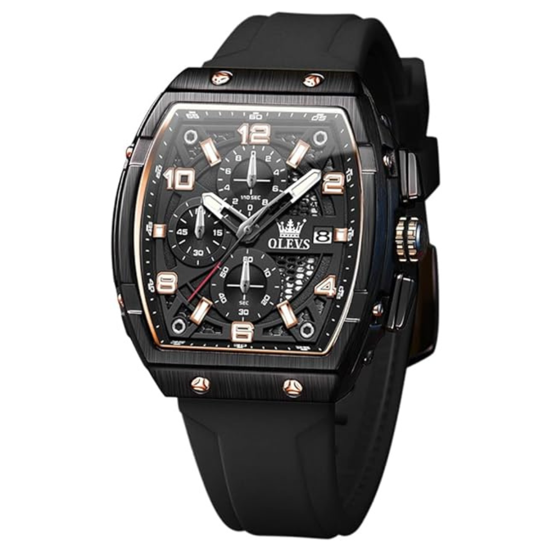 OLEVS Men's Square Chronograph Analog Wrist Watch (4 Colors)