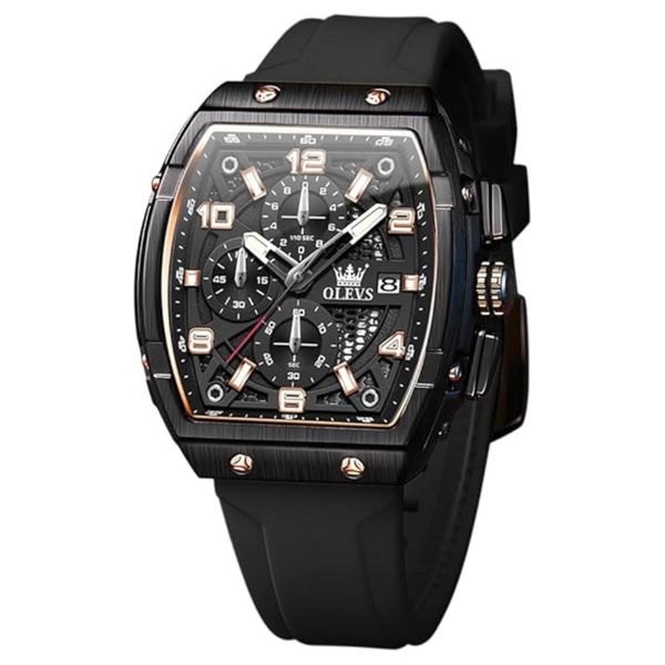 OLEVS Men's Square Chronograph Analog Wrist Watch (4 Colors)