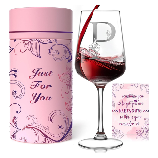 Personalized Monogram Wine Glass Gift Set