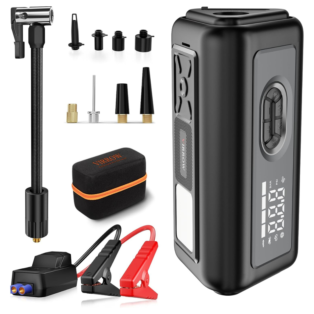 150 PSI 3-in-1 Portable Air Compressor W/ Air Duster & Car Jump Starter