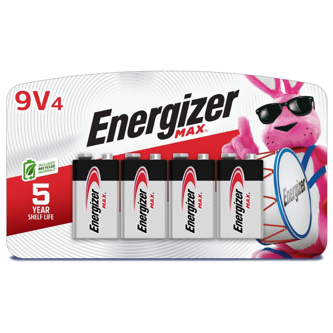 4-Pack Energizer MAX 9V Alkaline Batteries