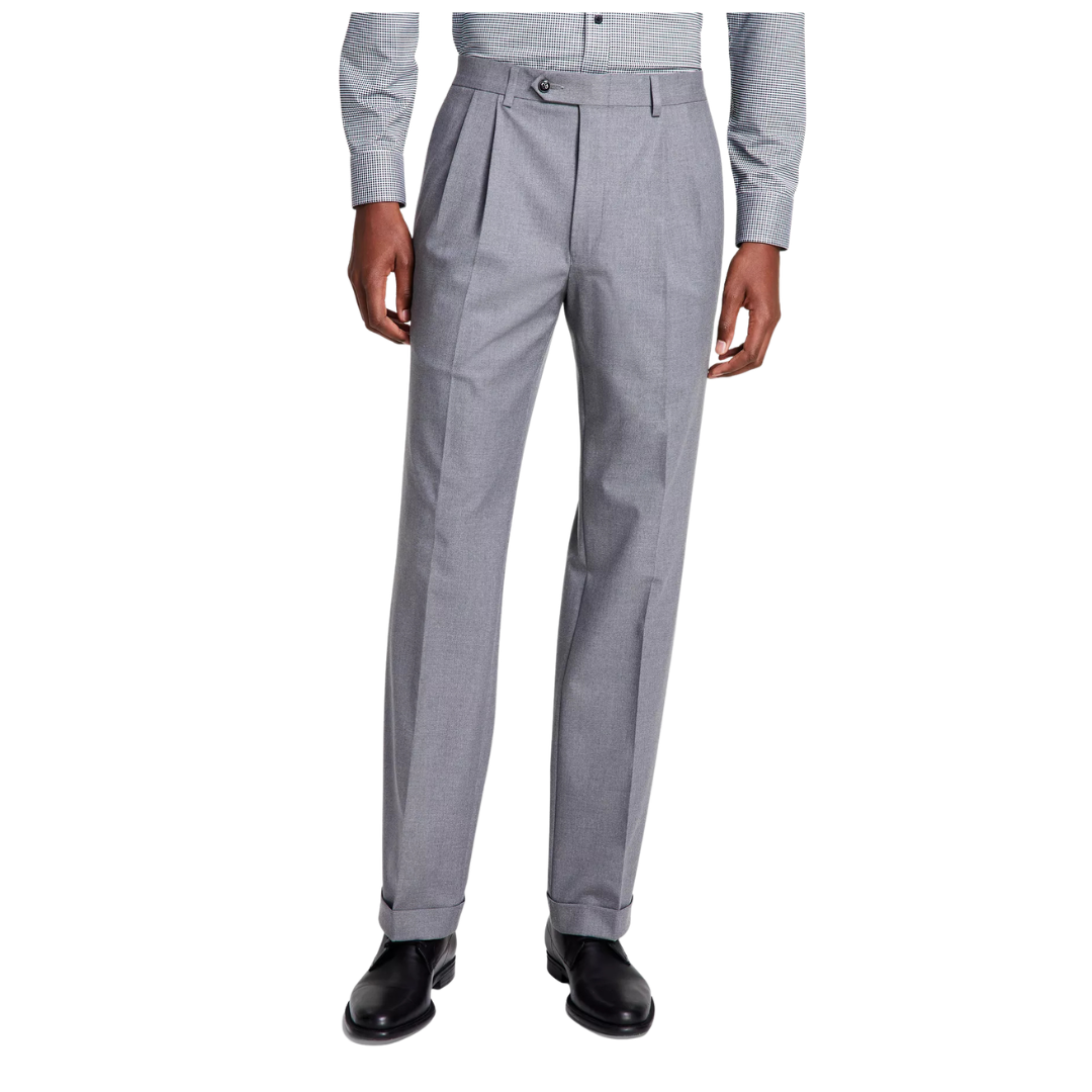 Michael Kors Men's Pleated Solid Classic Fit Pants