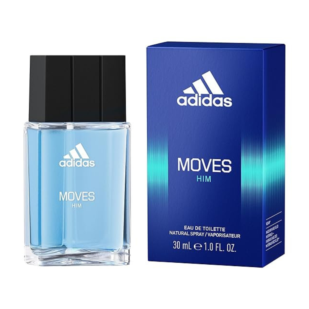 1 Fl oz adidas Moves Men's Long Lasting Eau De Toilette Sporty Fragrance