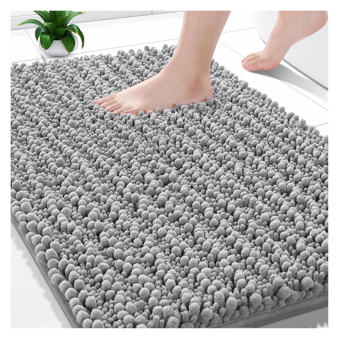 24" X 17" Luxury Chenille Shaggy Microfiber Bath Rugs