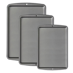 3-Piece Wilton Premium Non-Stick Cookie Sheet Pan Bakeware Set