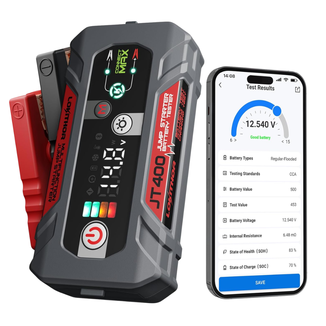 Lokithor JT400 2500A Portable 12V Jump Starter W/ Battery Tester