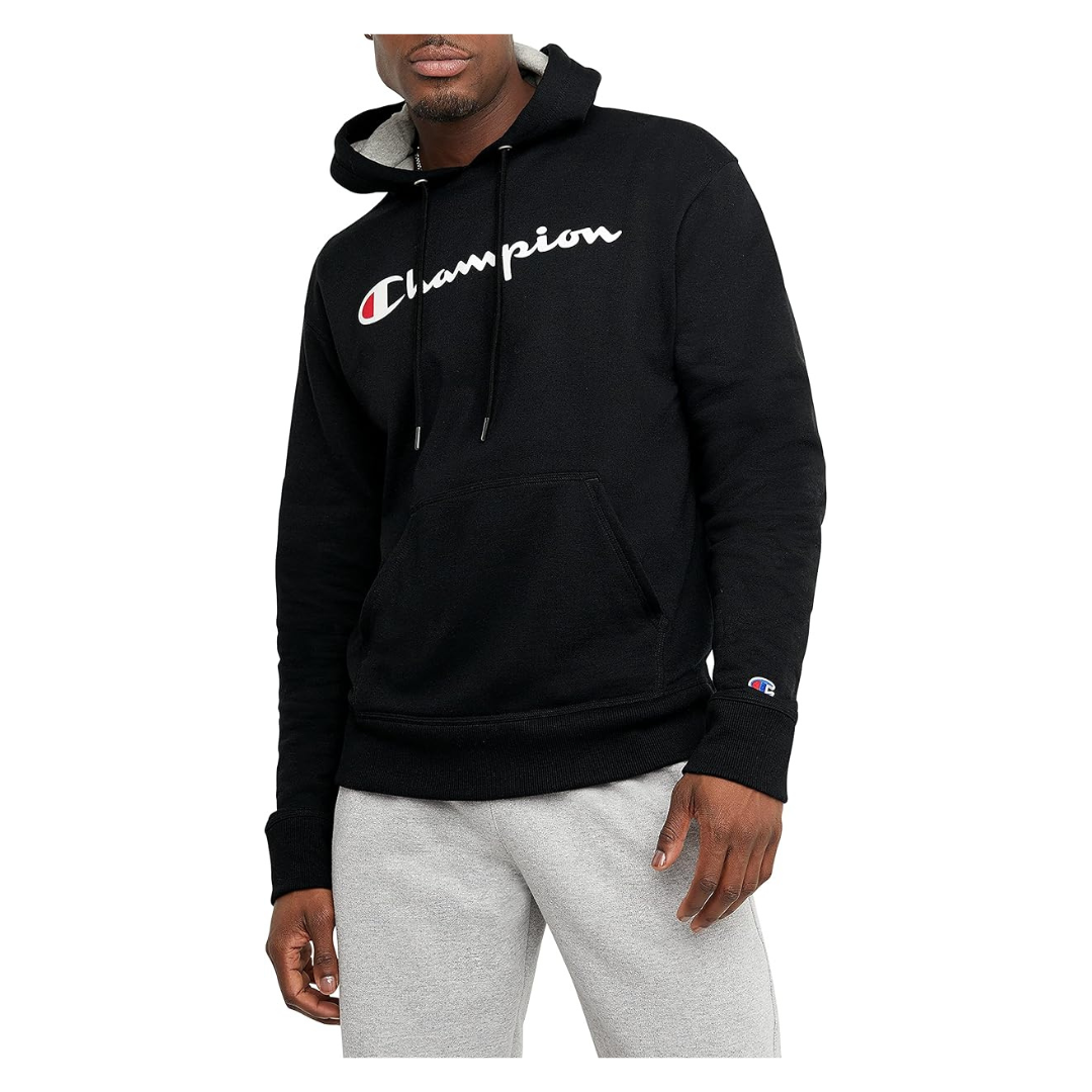 Champion Men's Powerblend Fleece Hoodie Sweatshirt W/ Script Logo