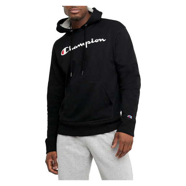 Champion Men's Powerblend Fleece Hoodie Sweatshirt W/ Script Logo