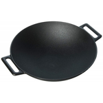 Jim Beam 12" Pre Seasoned Heavy Duty Cast Iron Grilling Wok
