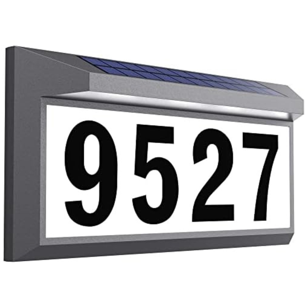 Eyrosa Illuminated LED Waterproof Solar Lighted Address Sign