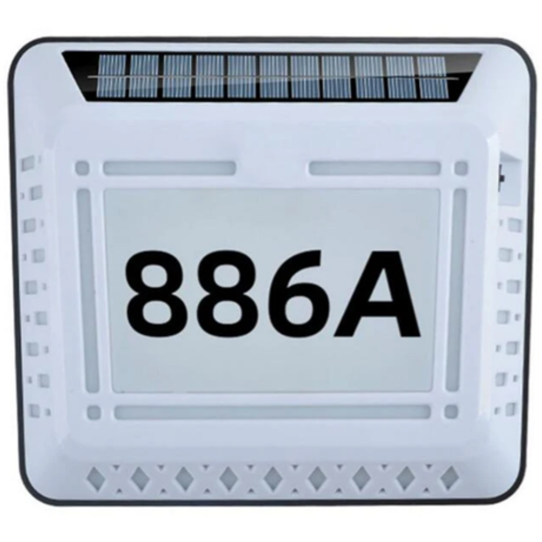 Waterproof House Number Plaque Solar LED Address Sign