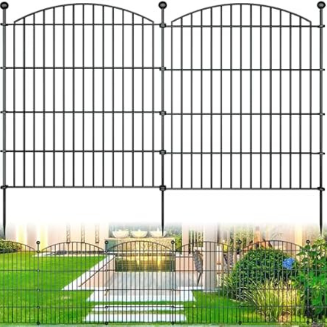 10-Panels 24" x 20 ft Metal Garden Dog Fence with Gate