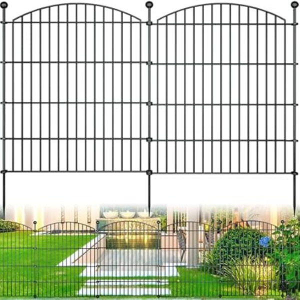 10-Panels 24" x 20 ft Metal Garden Dog Fence with Gate