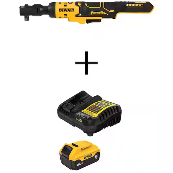 Dewalt ATOMIC 20V MAX Cordless 3/8 in. Ratchet w/ Battery & Charger