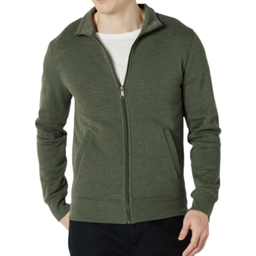 Amazon Essentials Men's Mock Neck Fleece Zip Up Sweatshirt (2 Colors)
