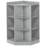 Kids Toy Storage Corner Cabinet with 6 Cubbies & 3 Angled Shelves