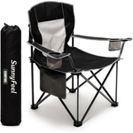 Sunnyfeel Heavy Duty Camping Chair with Cup Holder (Black or Blue)