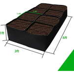 128 Gallon 8 Grids Plant Grow Bags- 3x6ft