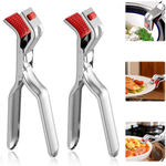 2 Pcs Multi-Function Anti-Scald Stainless Steel Hot Plate Gripper Tongs