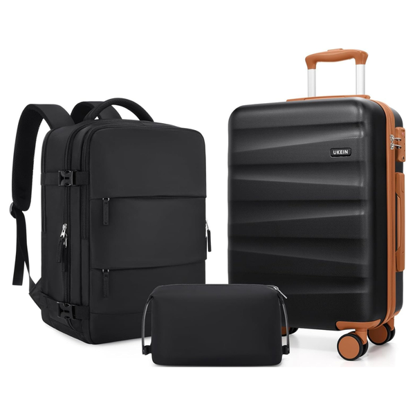 UKEIN 3-Piece Polycarbonate Carry On Luggage Set