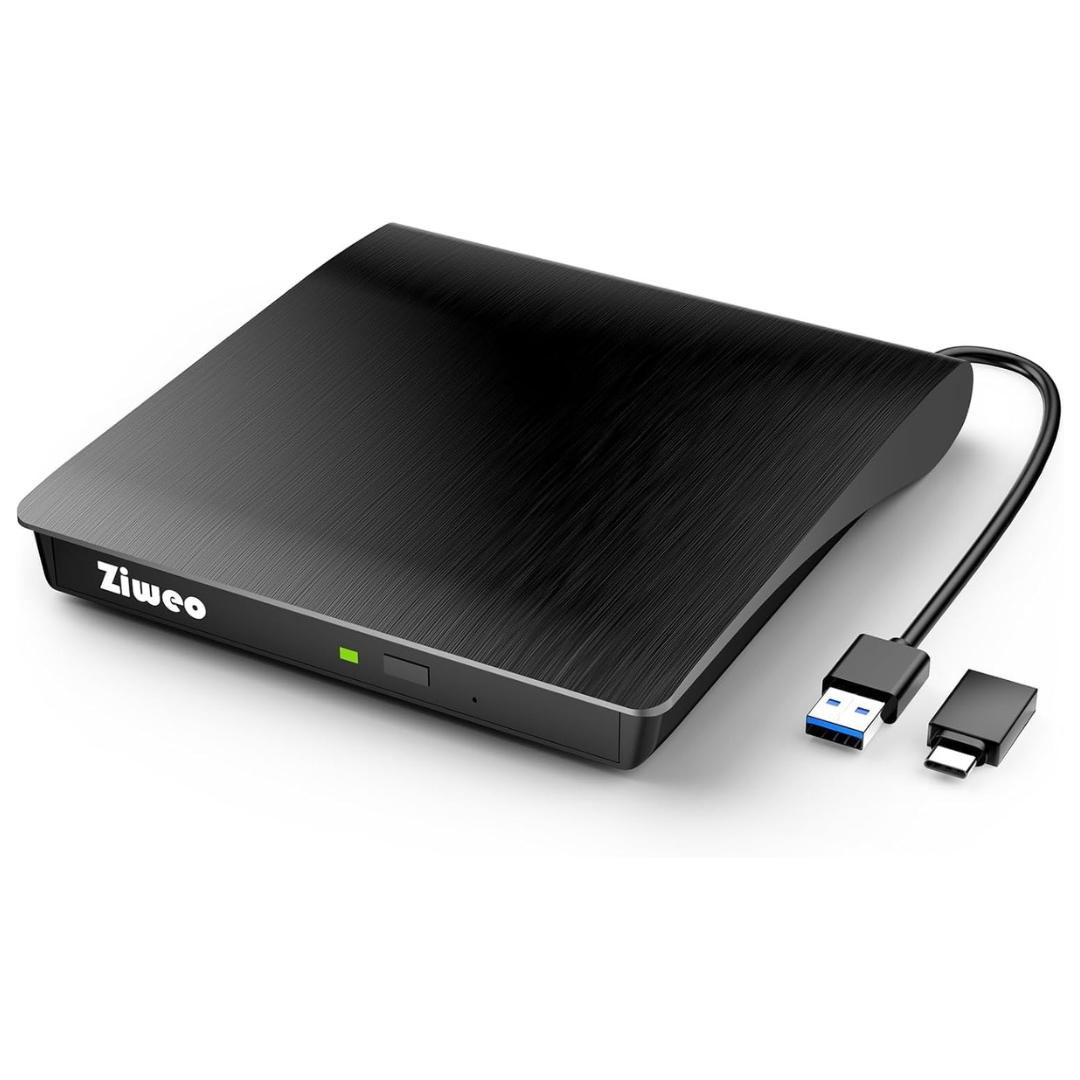 Ziweo Portable USB 3.0 Type-C External CD/DVD Drive