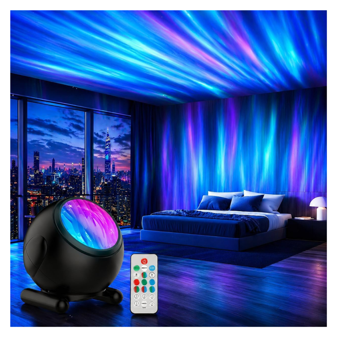 LED Night Light Aurora Projector W/ Timer & Remote